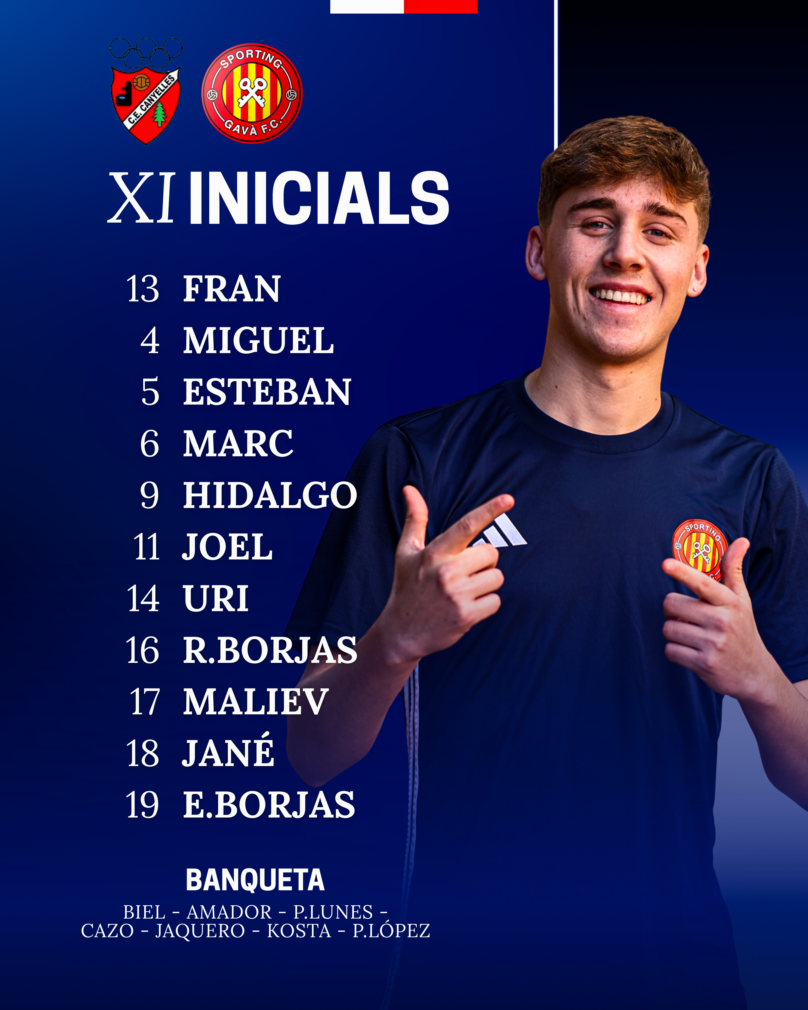 XI Inicials Team Lineup Graphics